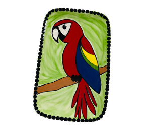 Long Beach Scarlet Macaw Plate