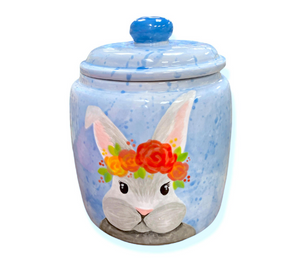 Long Beach Watercolor Bunny Jar