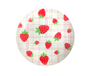 Long Beach Strawberry Plaid Plate