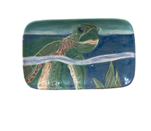 Long Beach Swimming Turtle Plate