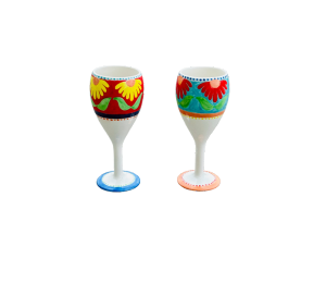 Long Beach Floral Wine Glass Set