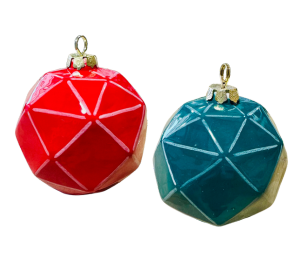 Long Beach Jewel Toned Faceted Ornament